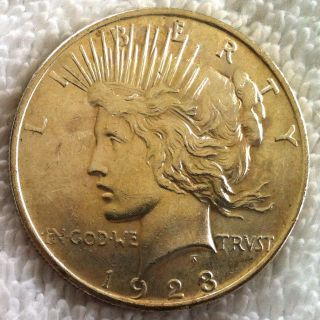 1923 90% Silver Peace Dollar - Au/bu - S&h photo