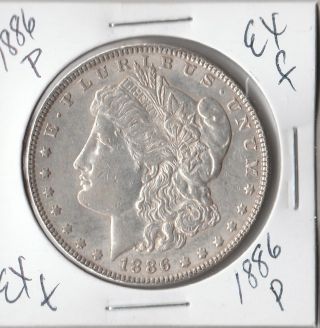 1886 P Morgan Silver Dollar Extra Fine photo