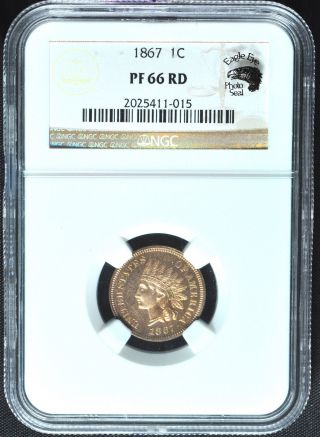 1867 Indian Bronze 1c Ngc Pr 66 Rd photo