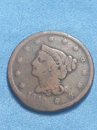 1842 Braided Hair Large Cent 1c - Good (mby319) photo