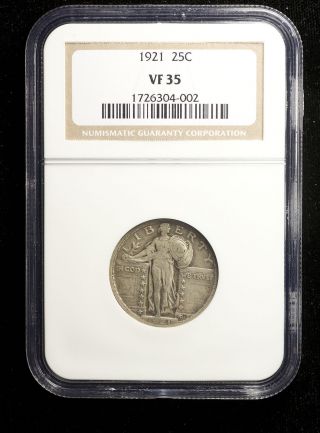 1921 - P Standing Liberty Quarter Ngc Vf - 35 All Looks Great photo