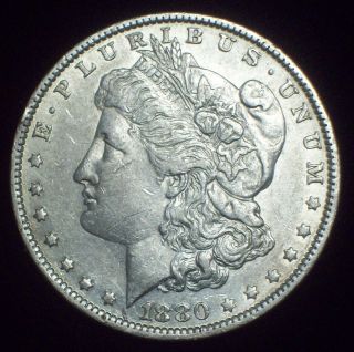 1880 O Silver Morgan Dollar Priced To Sell Rare Au+/unc Details Small O Vam photo