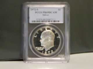 1972 S Silver Eisenhower Silver Dollar. .  Pcgs Pr69 Dcam photo