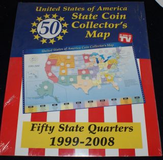 Usa 50 State Quarter Coin Collector Map 1999 - 2008 As Seen On Tv Not photo