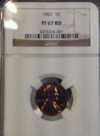 1961 1c Rd 67 (proof) Lincoln Cent Ngc photo
