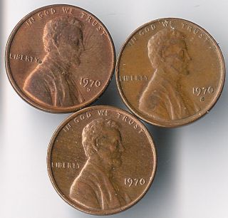 1970 Pds Lincoln Cent Trio photo
