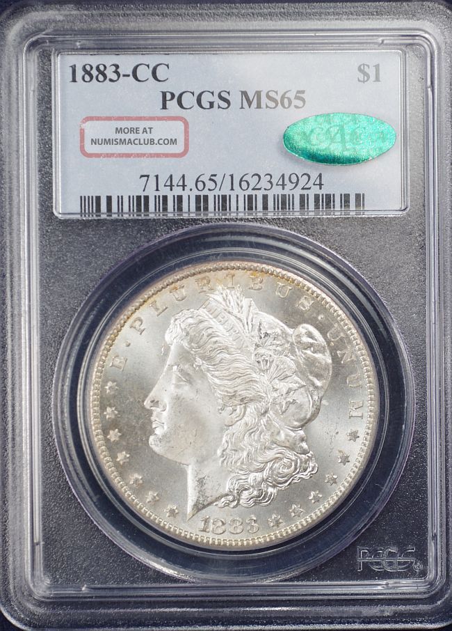 1883 - Cc Pcgs Ms65 Cac Silver Morgan Dollar