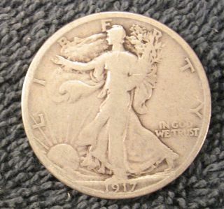 1917 - S Us Walking Liberty Half Dollar; 90% Silver photo