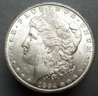 1884 - Cc Morgan Silver Dollar Pleasing Sharp Bu Eye Appeal photo