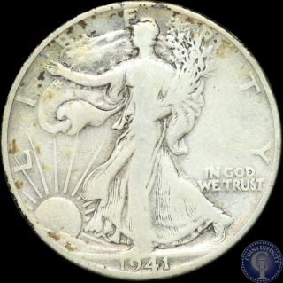 1941 D Silver Walking Liberty Half Dollar Tone A photo
