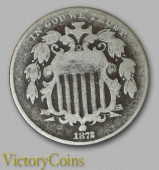 1872 Shield Nickel G/vg photo