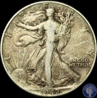 1942 P Silver Walking Liberty Half Dollar C93 photo