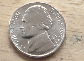 1991 P Brilliant Uncirculated Jefferson Nickel. . photo