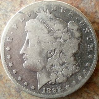 1892 - Cc Morgan Dollar Very Good Semi - Key Date photo