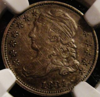 1834 Small 4 Capped Bust Dime Ngc Certified Xf Details Improperly Cleaned photo