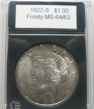 1922 - S Peace Dollar In Holder photo