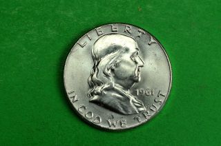 1961 - P Bu State Franklin Silver Half Dollar (90% Silver) photo