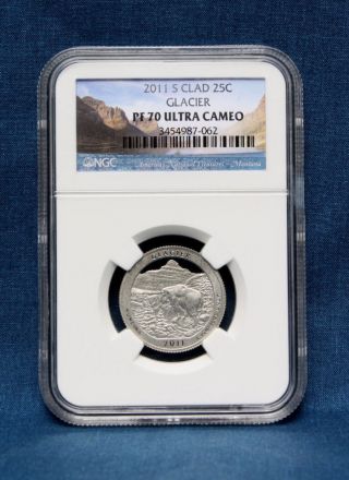 2011 America The Glacier N.  P.  25 Cent Ngc Pf 70 Ultra Cameo (clad) photo