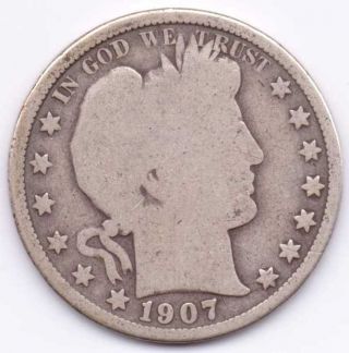 1907 - O Silver Barber Half Dollar That Is Good photo