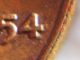 Us 1954 Lincoln Wheat Small Cent,  Au,  Die Break Cud,  Die Shift On 4 In Date Small Cents photo 4
