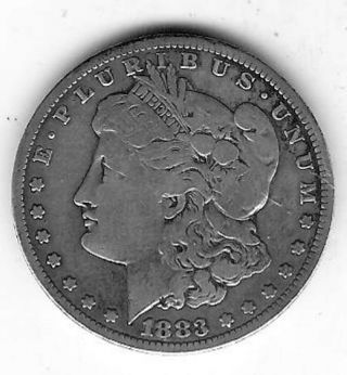 1883 - Cc Silver Morgan Dollar Grades F+ photo