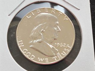 1962 - P Franklin Half Dollar 90% Silver Proof Coin D0206 photo