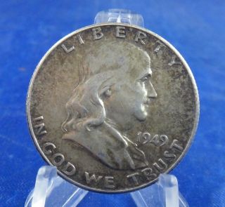 1949 P 50c Franklin Half Dollars 90% Silver Us Coin Circulated photo