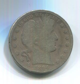 1894 50c Barber Half Silver Dollar photo