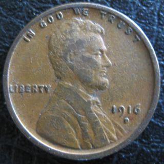 1916 - D Lincoln Wheat Cent - Coin photo