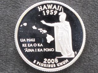 2008 - S Hawaii Statehood Silver Quarter Dcam Proof U.  S.  Coin D2366 photo