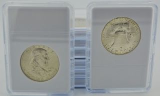 Franklin Half Dollars Bu 90% Silver In Bcw Coin Holders Slab 1 Bid = 1 Coin photo