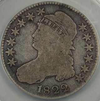 1822 Capped Bust Half Dollar 50c,  Anacs G - 4,  O - 103,  Good Coin,  R - 5 photo