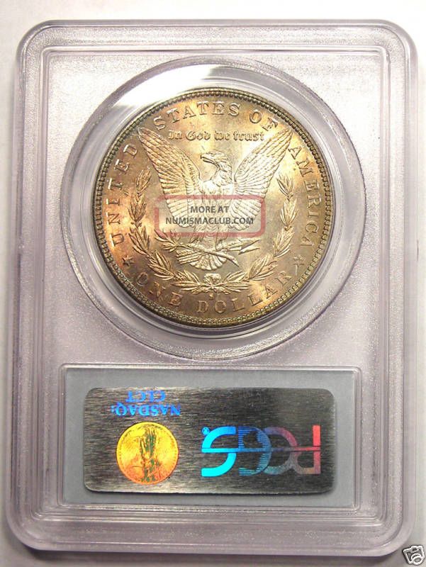 1881 - S Morgan Silver Dollar Pcgs Ms63 - Rainbow Coin