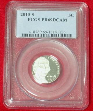 2010 - S Jefferson Proof Nickel,  Graded By Pcgs As Pr69dcam photo