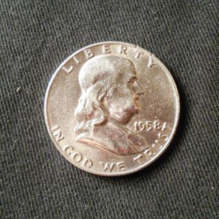 1958 - D U.  S.  Franklin Half Dollar,  90% Silver photo
