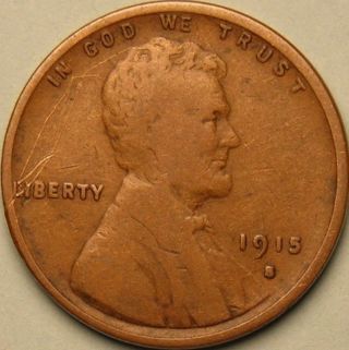 1915 S Lincoln Wheat Penny,  Less Than 5 Million Made,  Ab - 697 photo