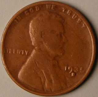 1935 S Lincoln Wheat Penny,  Aa - 342 photo