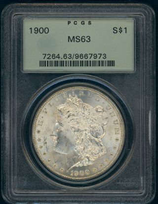 1900 Pcgs Ms - 63 Morgan Silver Dollar Old Green Holder Ogh A Real Beauty photo