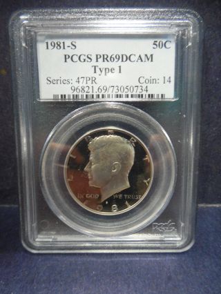 1981 - S Kennedy Proof Half Dollar Pcgs Rated Pr69dcam Type 1 photo