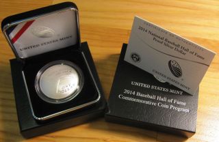2014 Baseball Hall Of Fame Proof Silver Dollar (b33) photo