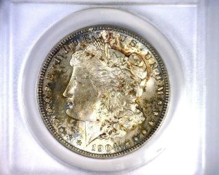 Ms64 Anacs Beautifully Toned 1904o Morgan Silver Dollar U.  S.  Coin 1904 O photo