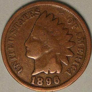 1896 Indian Head Penny,  Aa 765 photo