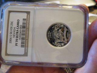 Ngc Pf70 Ultra Cameo 2006 - S Nevada Silver Quarter photo