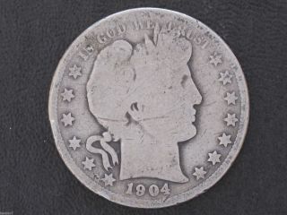 1904 - O Barber Silver Half Dollar D7427 photo
