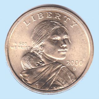 2000 - D Native American (sacagawea) Dollar - Brilliant Uncirculated photo