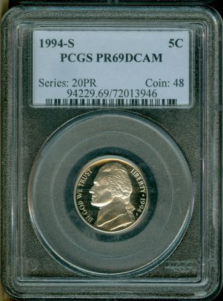 1994 - S Jefferson Nickel Pr69 Dcam Pcgs Proof photo