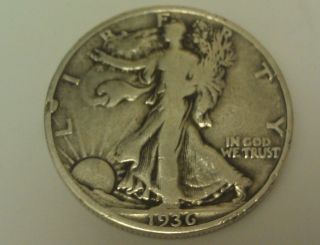 1936 1936 - P 50c Walking Liberty Half Dollar,  90% Silver photo