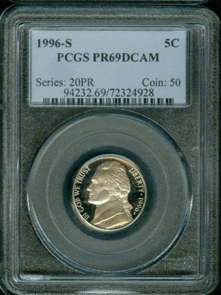 1996 - S Jefferson Nickel Pr69 Dcam Pcgs Proof photo