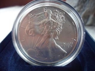 2014 ' W ' Burnished American Silver Eagle Box & C.  O.  A.  Today photo