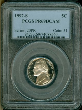 1997 - S Jefferson Nickel Pr69 Dcam Pcgs Proof photo